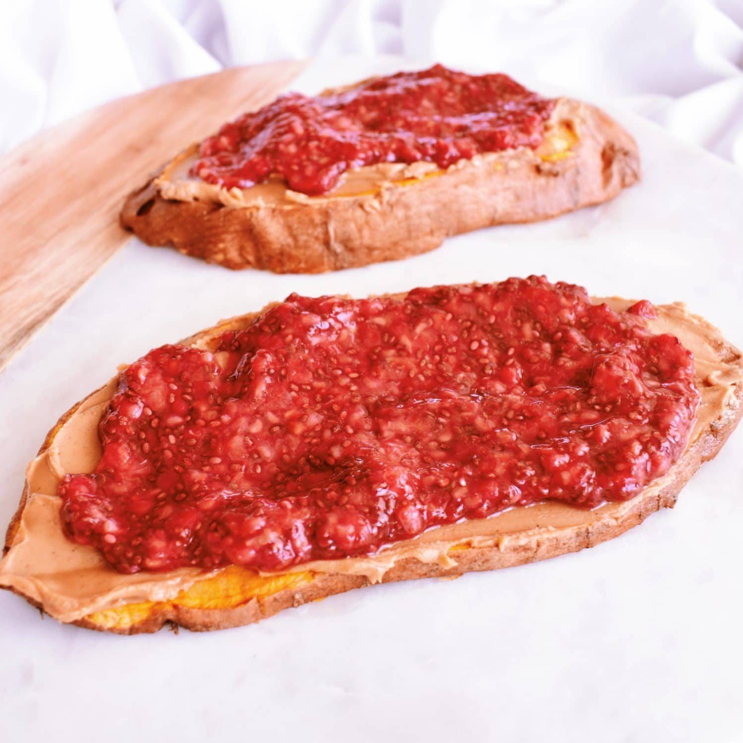 Sweet Potato Toast with Chia Seed Jam Nicole Hinckley Nutrition