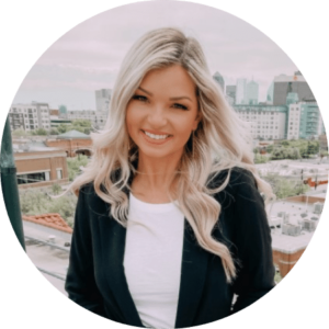 Nicole with Dallas Skyline in the background